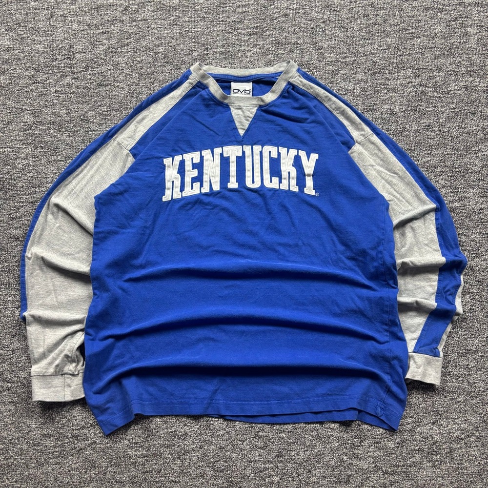 Y2K OVB Kentucky Wildcats University Embroidered Blue Long Sleeve Men's Size XL